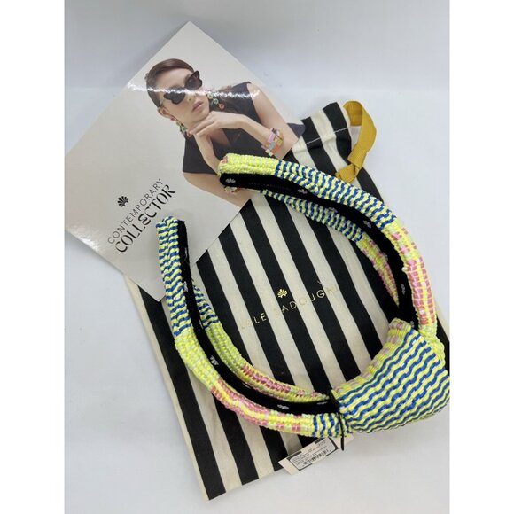 Lele Sadoughi Mixed Raffia Knotted Women’s Headband + Dust Bag -Multicolored - Picture 10 of 12